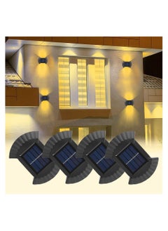 Y&D 4 Pack Solar Wall Lights Outdoor, LED Fence Lights, Waterproof Security Night Light with Motion Sensor, Mounted Porch for Garden Decoration, Fence, Yard, Front Door, Pathway  - Image 1