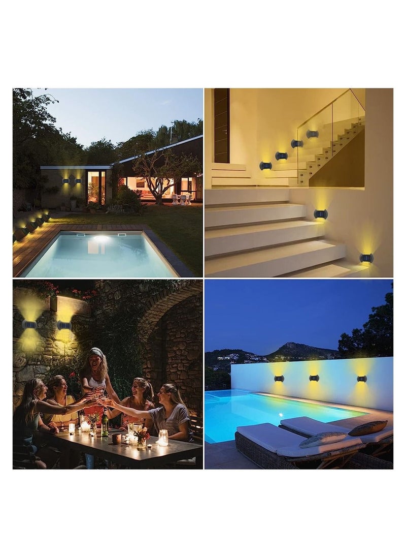 Y&D - 4 Pack Solar Wall Lights Outdoor, LED Fence Lights, Waterproof Security Night Light with Motion Sensor, Mounted Porch for Garden Decoration, Fence, Yard, Front Door, Pathway - Image 1