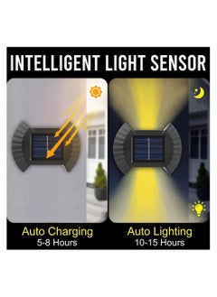 Y&D 4 Pack Solar Wall Lights Outdoor, LED Fence Lights, Waterproof Security Night Light with Motion Sensor, Mounted Porch for Garden Decoration, Fence, Yard, Front Door, Pathway  - Image 3