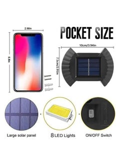 Y&D 4 Pack Solar Wall Lights Outdoor, LED Fence Lights, Waterproof Security Night Light with Motion Sensor, Mounted Porch for Garden Decoration, Fence, Yard, Front Door, Pathway  - Image 2