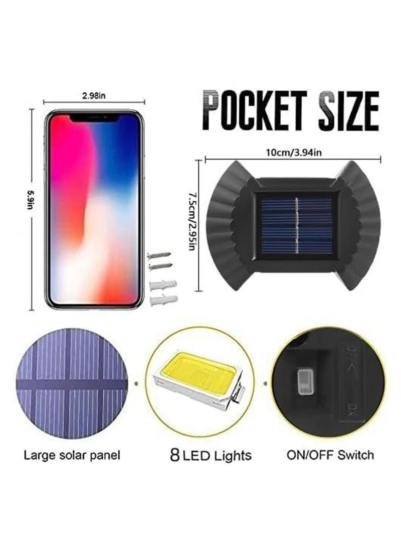 Y&D - 4 Pack Solar Wall Lights Outdoor, LED Fence Lights, Waterproof Security Night Light with Motion Sensor, Mounted Porch for Garden Decoration, Fence, Yard, Front Door, Pathway - Image 1