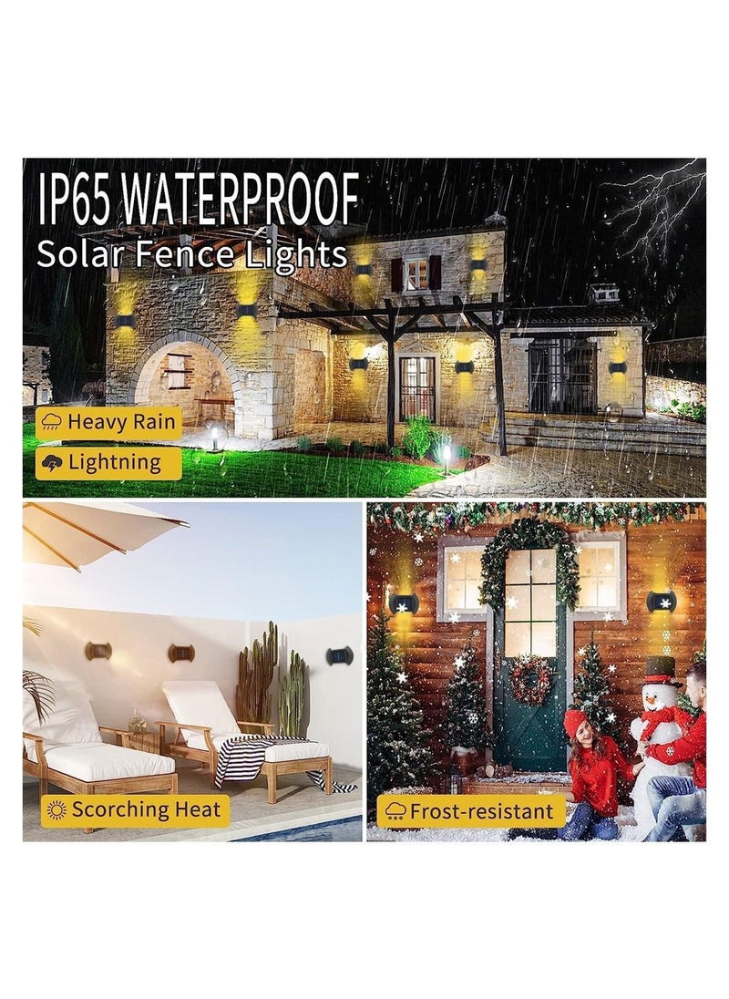 Y&D - 4 Pack Solar Wall Lights Outdoor, LED Fence Lights, Waterproof Security Night Light with Motion Sensor, Mounted Porch for Garden Decoration, Fence, Yard, Front Door, Pathway - Image 1