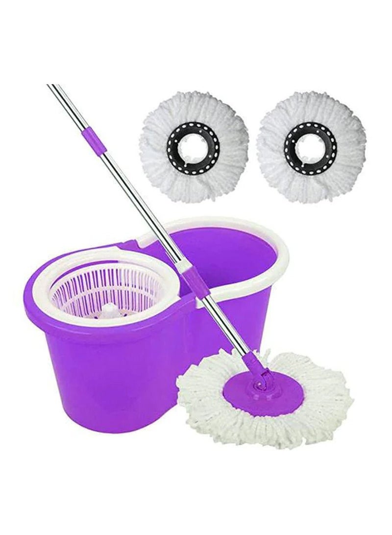 DubaiGallery 360° Spin Round Mop, Steel Centre with a Bucket Purple - Image 1