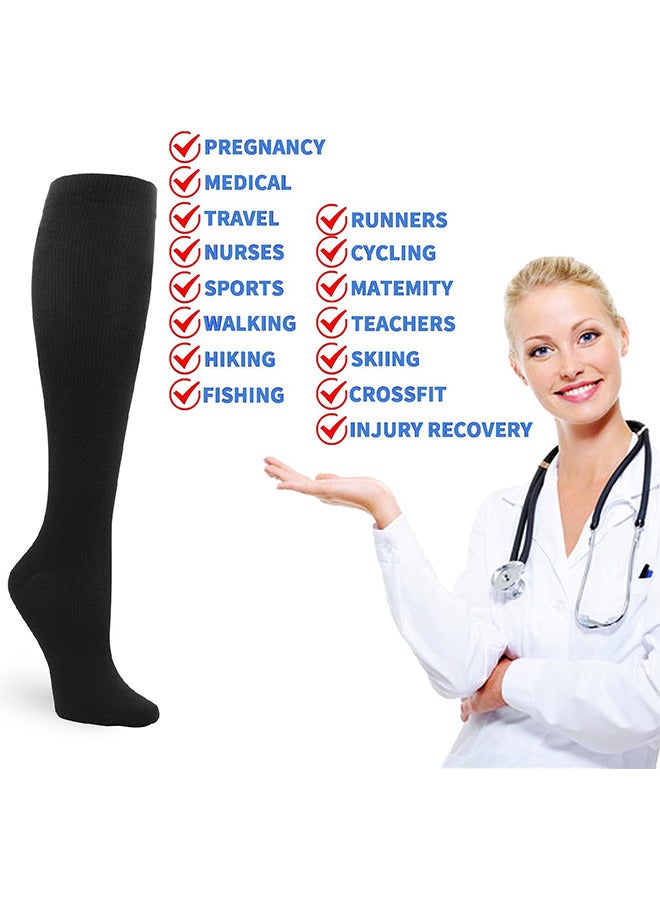 Depend Compression Socks, 2 Pairs For Women And Men, 15-20 mmHg Is Best For Athletic, Travel, Running, Fitness, Reduce Calf Pain Faster Recovery (Black, S/M, L/XL)  - Image 5