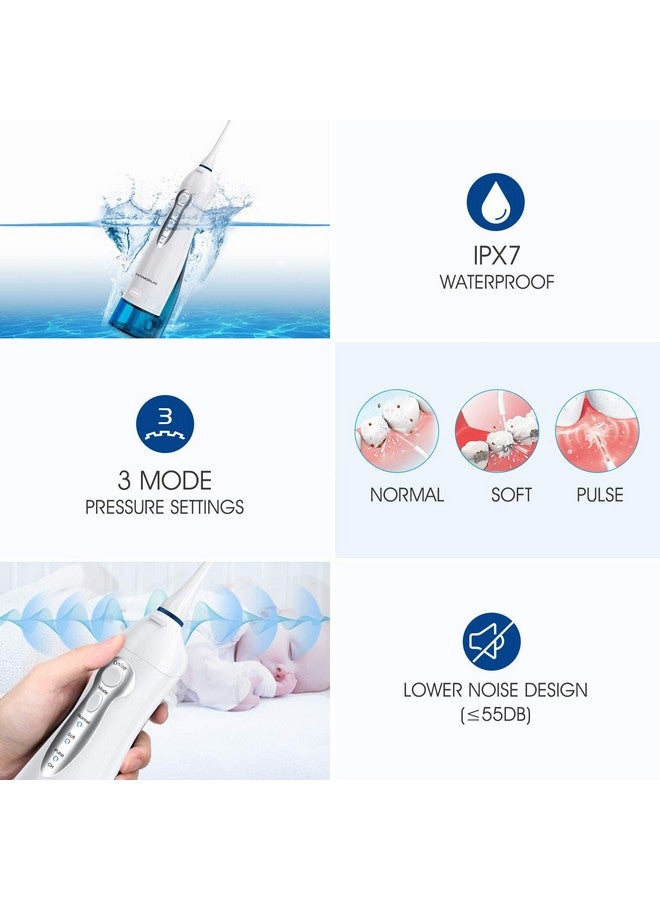 Hangsun Water Flosser Professional Cordless Rechargeable Dental Oral Irrigator Water Jet For Teeth Braces Care With 8 Jet Tips For Travel And Home Use - Image 2