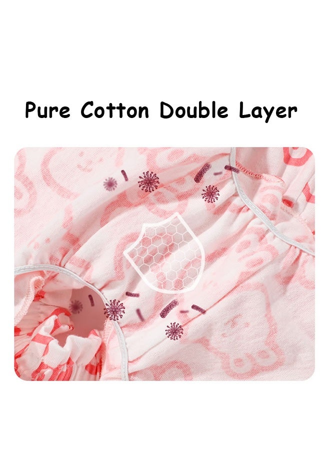 Photon 4 قطع ملابس داخلية قطنية للأطفال للجنسين، سروال داخلي قطني للبنات الصغار، غطاء حفاضات مكشكش لطيف، ملابس داخلية ناعمة متنوعة - Image 3