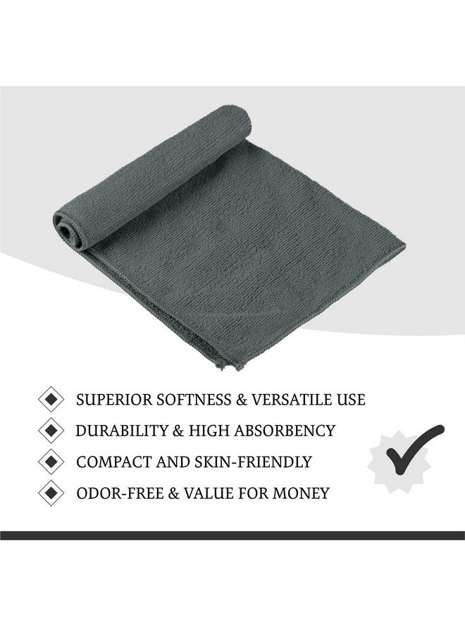 Kuber Industries - Kuber Industries Pack of 6 Super Absorbent & Reusable Microfibre Face Towel for Women | 15x15 In | 250 GSM Kids Soft & Easy to Wash Small Towels for Face and Hand | Plain Ash Grey - Image 1
