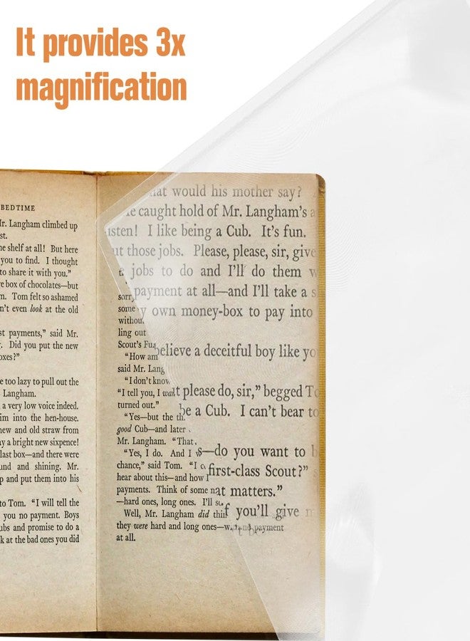 VOSAREA Magnifying Sheet PVC Large Page Magnifier for Reading Paper Portable Fresnel Lens for Seniors and Book Lovers Clear Distortion View for Writing Drawing Outdoor Use - Image 4
