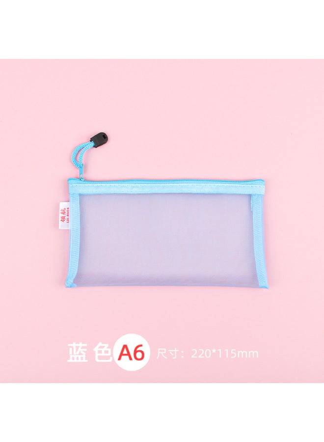 HELPS Transparent File Bag Office Large Capacity Nylon Mesh Durable Information Bag A4 Student Portable Zipper Storage Bag - Image 1