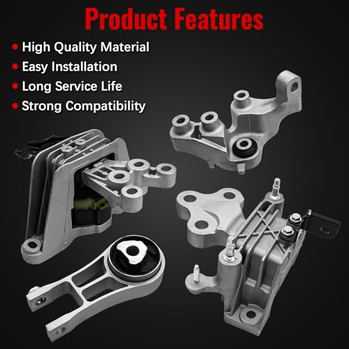 zuverlass 68224744AB Engine Motor Mount Transmission Mount Torque Strut Mount Set Fit for Chrysler Pacifica 3.6L V6 2017-2023, for Voyager 3.6L V6 2020-2022, Replace 68485537AA 68224742AD 68224746AB - Image 4