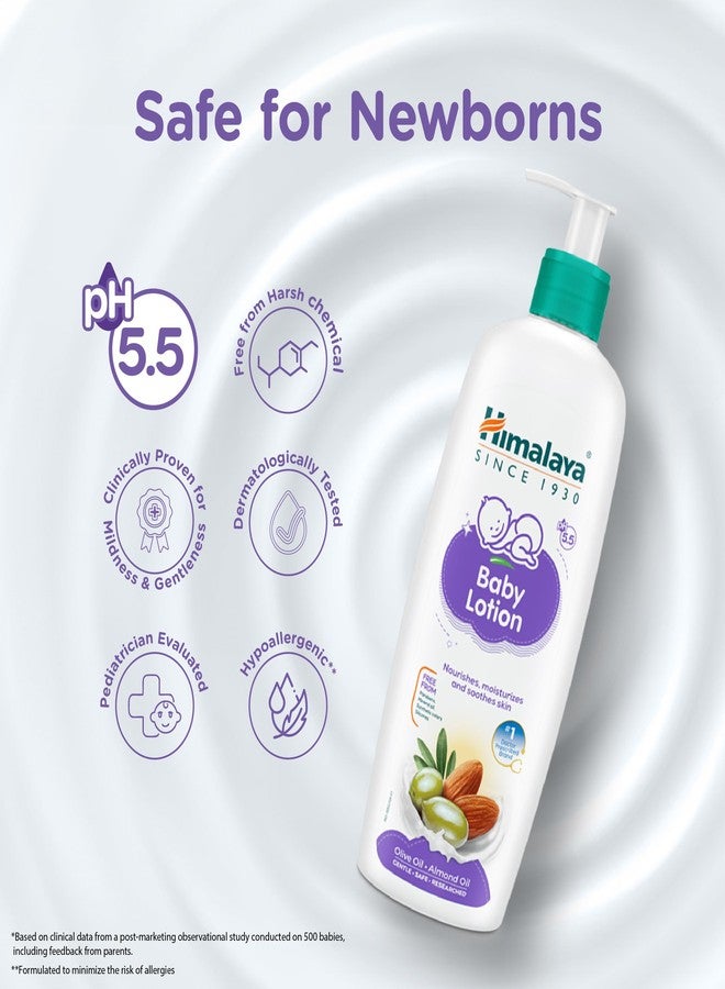 Himalaya Gentle Baby Lotion 400ml with Almond oil, Olive oil, Country Mallow | No.1 Doctor-Prescribed Brand |pH 5.5 formulation | Nourishes and moisturizes your baby's skin | Safe for Newborns - Image 5