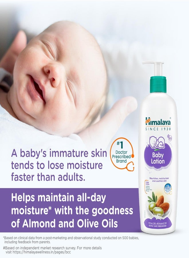Himalaya Gentle Baby Lotion 400ml with Almond oil, Olive oil, Country Mallow | No.1 Doctor-Prescribed Brand |pH 5.5 formulation | Nourishes and moisturizes your baby's skin | Safe for Newborns - Image 2