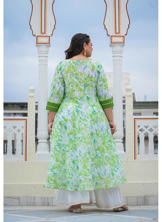 YASH GALLERY Women's Cotton Tie & Dye Printed Anarkali Kurta for Women - Image 4