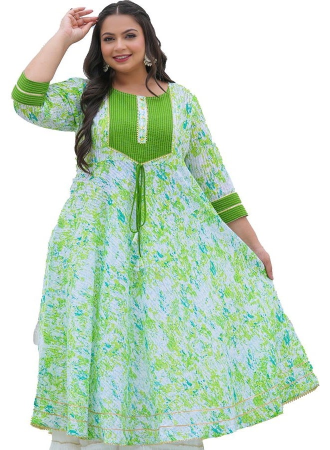 YASH GALLERY Women's Cotton Tie & Dye Printed Anarkali Kurta for Women - Image 1