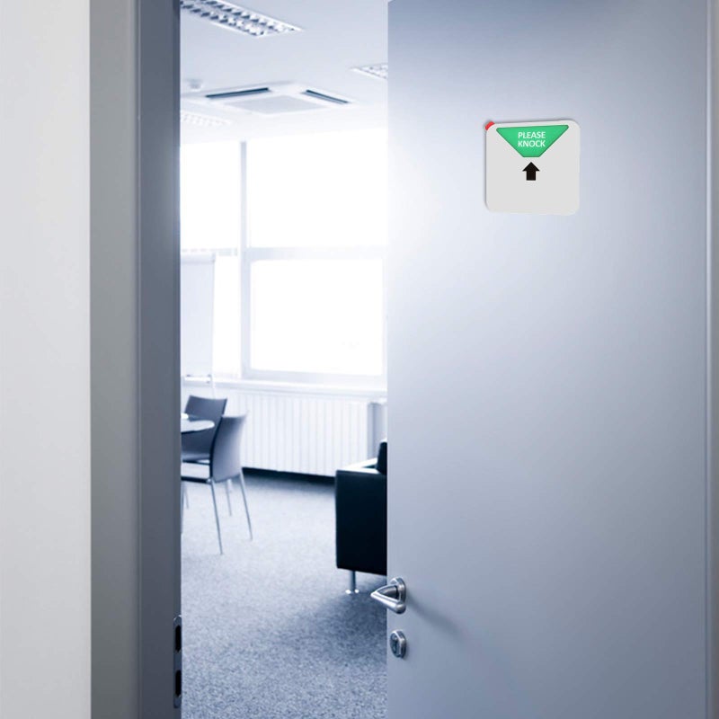 Blirik Office Door Signs, 6 Inch Diameter, Do Not Disturb Sign, Out of Office Sign, Please Knock Sign, In a Meeting Sign, Magnetic & Strong Adhesive Backing, Office Privacy Sign, Silver - Image 4