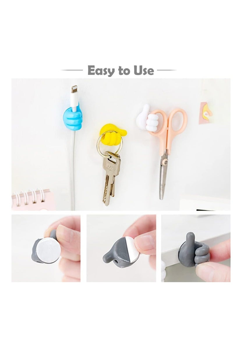 Multi-purpose Organizer and Holder for Cables, Keys, Chargers, and Free Earphones, Hand-shaped Clip for Organizing Home Accessories with Self-Adhesive - Multicolor 20 Pieces - Image 2