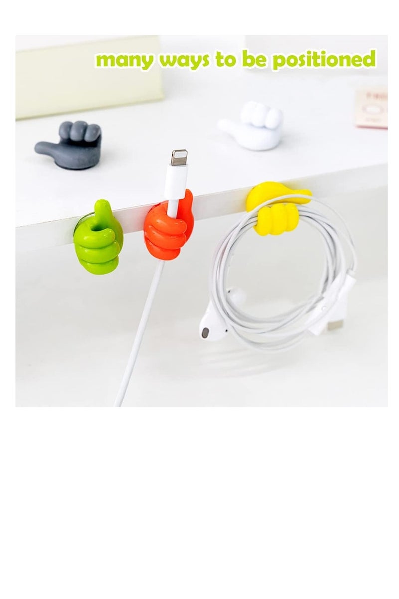 Multi-purpose Organizer and Holder for Cables, Keys, Chargers, and Free Earphones, Hand-shaped Clip for Organizing Home Accessories with Self-Adhesive - Multicolor 20 Pieces - Image 3