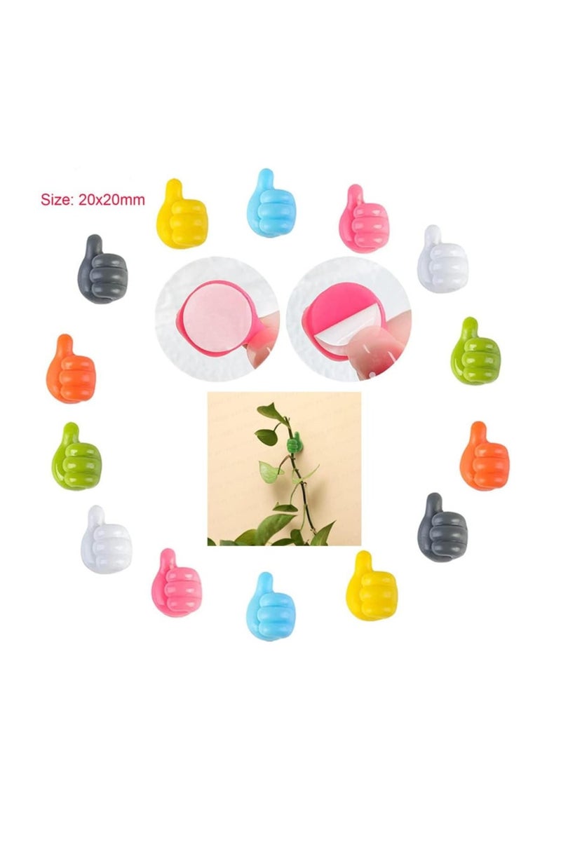 Multi-purpose Organizer and Holder for Cables, Keys, Chargers, and Free Earphones, Hand-shaped Clip for Organizing Home Accessories with Self-Adhesive - Multicolor 20 Pieces - Image 4