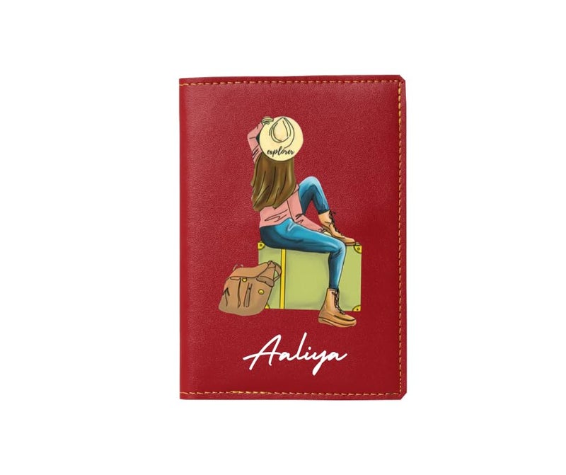 THE CUSTOMISED GIFT Unisex Passport Cover for Men & Women | Printed, Classy & Stylish | Vegan Leather Passport Cover for Travel (UV Wine) - Image 3