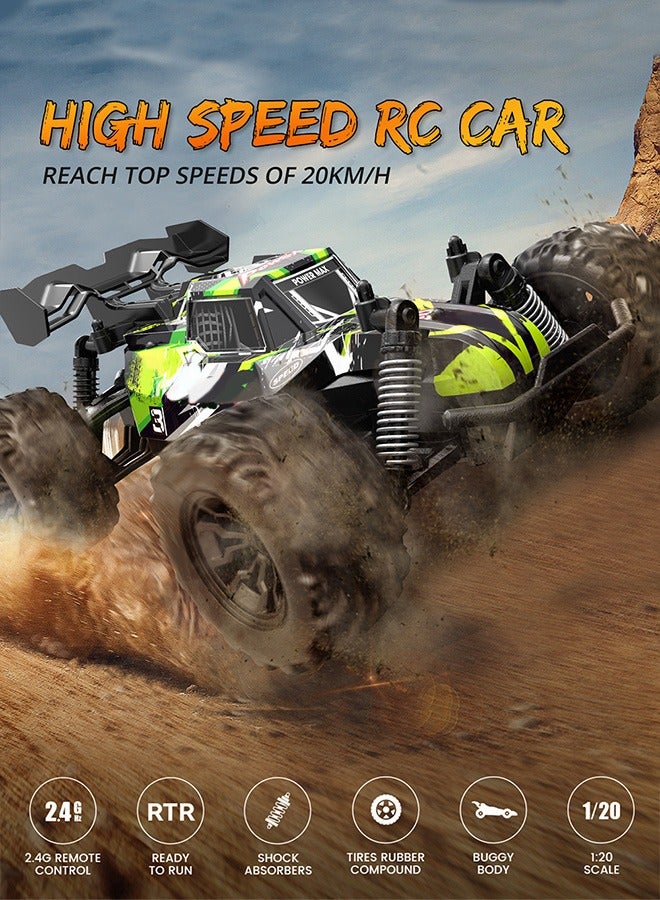 1:20 Electric Off-Road Remote Control Car - High Speed ​​2.4GHz All Terrain Vehicle - Perfect Racing Toy for Kids and Adults Remote Control Car - Image 4