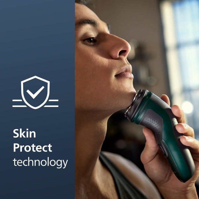 Norelco Philips Norelco Shaver 2600 Series, Wet and Dry Electric Shaver, Pop-up Trimmer, P-Cap, Travel Pouch, Dark Forest Green, Model X3052/91 - Image 2