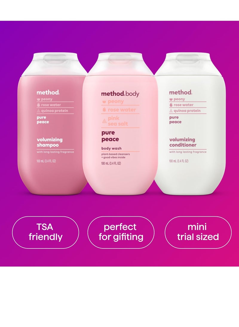 Method Method Body Wash and Hair Care Gift Set, Pure Peace, 3.4 oz Travel Size Bottles - Image 2