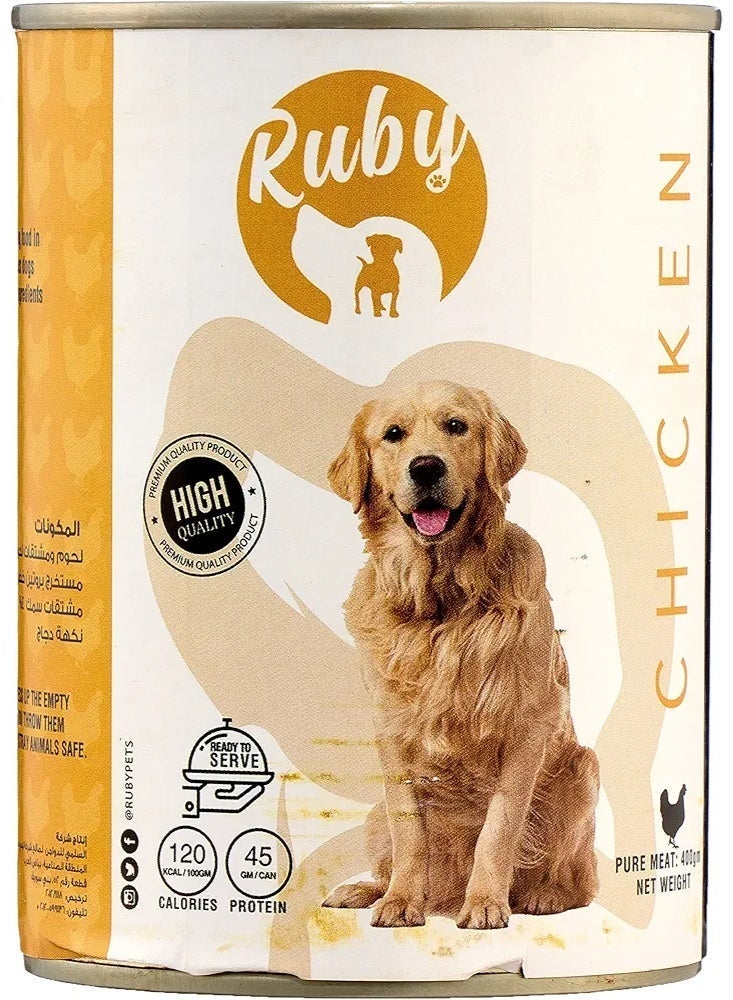 Ruby With Chicken Dog Wet Food 400g Bundle 3 cans