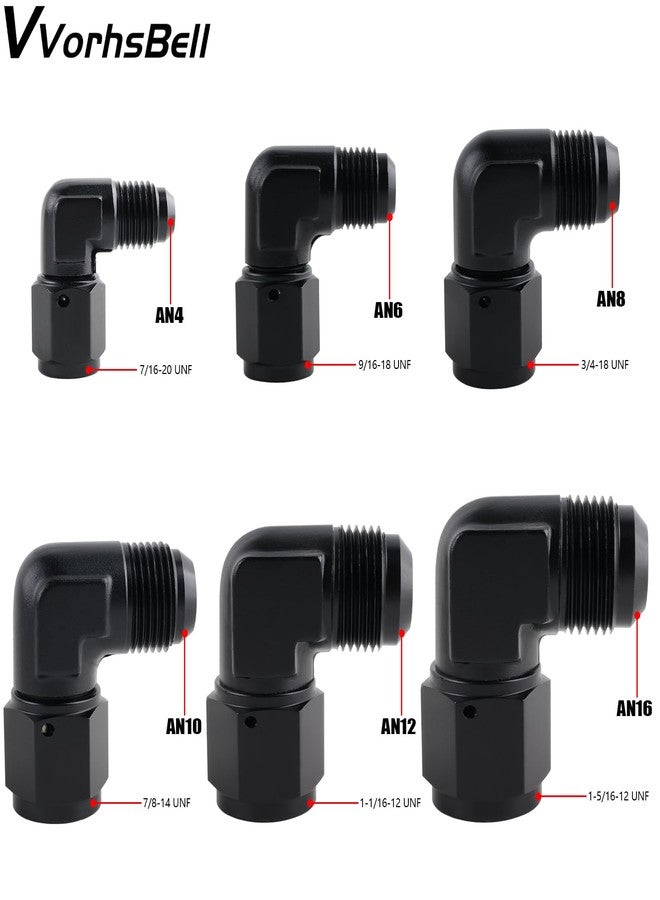 VVORHSBELL 12AN Female to AN12 Male Flare 90 Degree Swivel Fitting Adapter Aluminium（Black） - Image 3