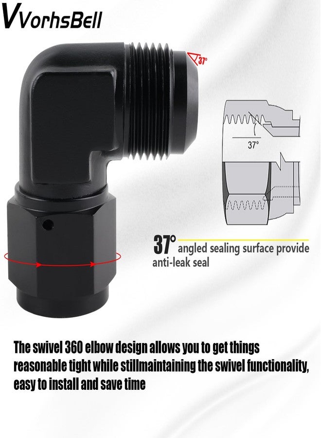 VVORHSBELL 12AN Female to AN12 Male Flare 90 Degree Swivel Fitting Adapter Aluminium（Black） - Image 5