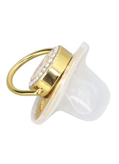 Thoraya Baby Pacifier Infant Portable Exquisite Golden Crown Letter Rhinestone Pacifier with Chain Clip Letter Y  - Image 5
