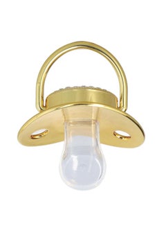 Thoraya Baby Pacifier Infant Portable Exquisite Golden Crown Letter Rhinestone Pacifier with Chain Clip Letter Y  - Image 3