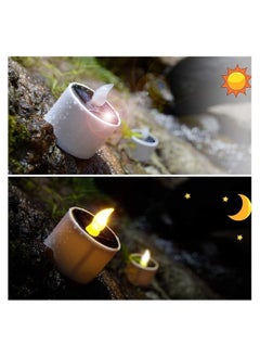 Y&D Solar Candle Light, Power Tea Lights Outdoor Candle, IP65 Waterproof Rechargeable LED Candles, Garden Camping Party Home Decorations, 2.3" x 2" (Yellow Flashing 6 Pcs)  - Image 2