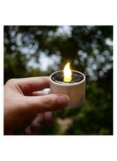 Y&D Solar Candle Light, Power Tea Lights Outdoor Candle, IP65 Waterproof Rechargeable LED Candles, Garden Camping Party Home Decorations, 2.3" x 2" (Yellow Flashing 6 Pcs)  - Image 4