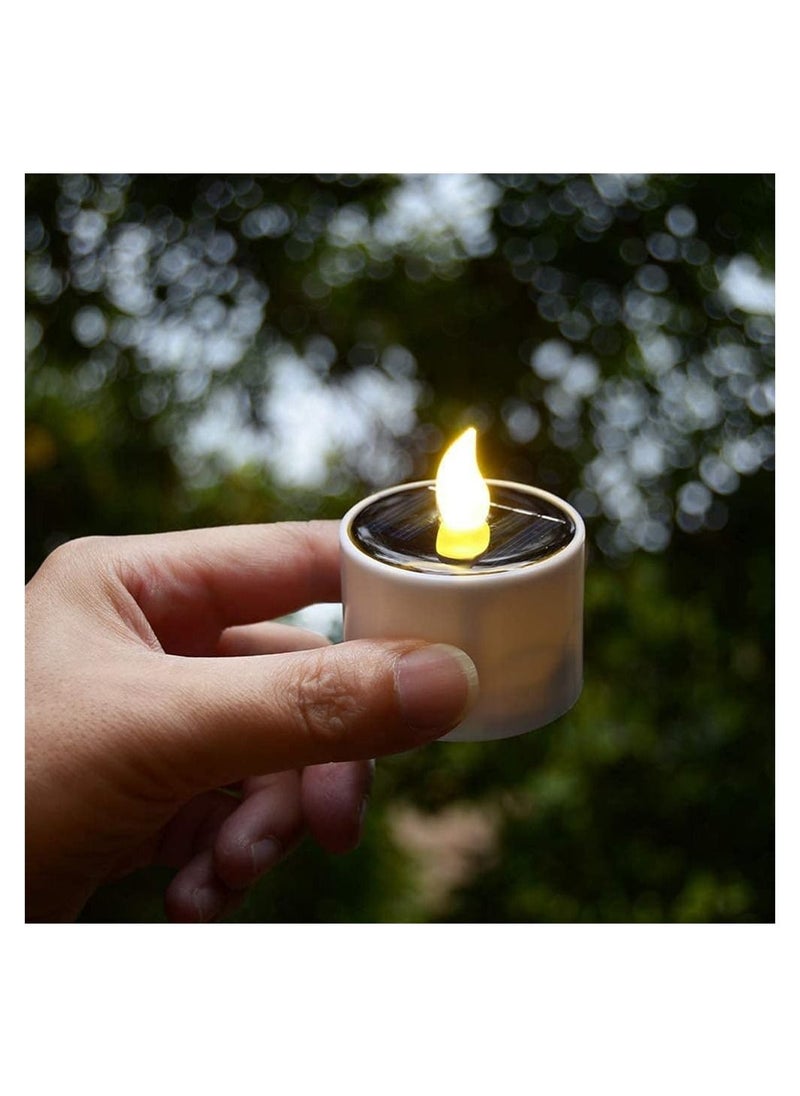 Y&D Solar Candle Light, Power Tea Lights Outdoor Candle, IP65 Waterproof Rechargeable LED Candles, Garden Camping Party Home Decorations, 2.3" x 2" (Yellow Flashing 6 Pcs)  - Image 4