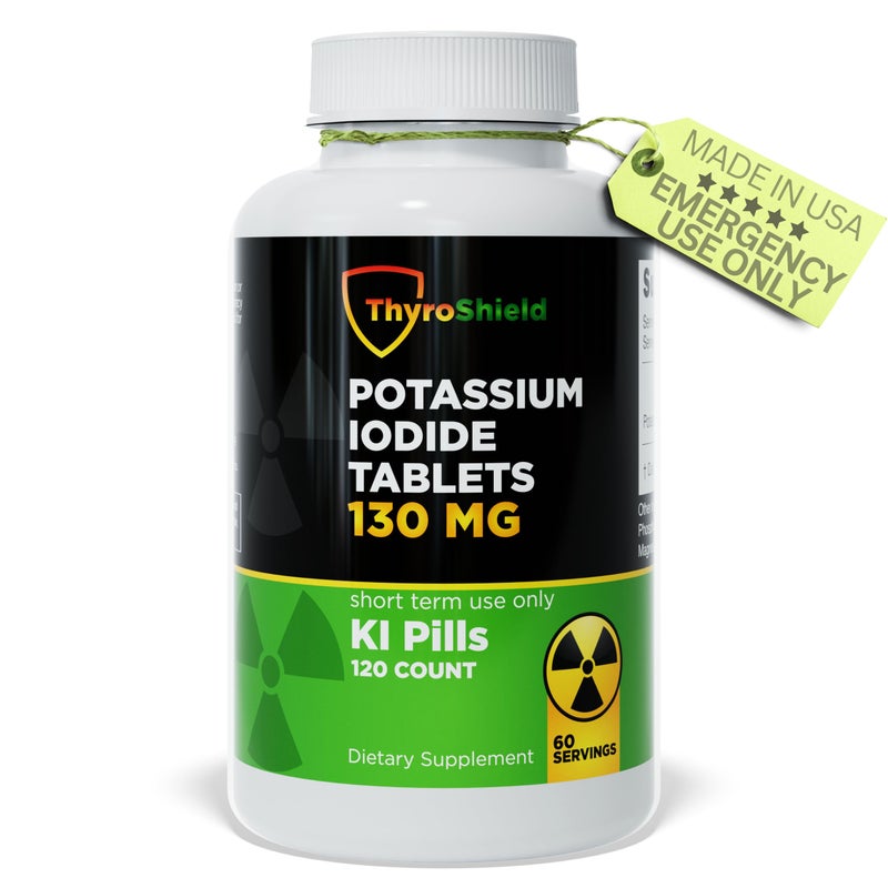 Potassium Iodide Tablets 130 mg 120ct Iodine Tablets for Radiation Exposure Potassium Iodine Pills YODO Naciente KI Pills Made in USA ThyroShield