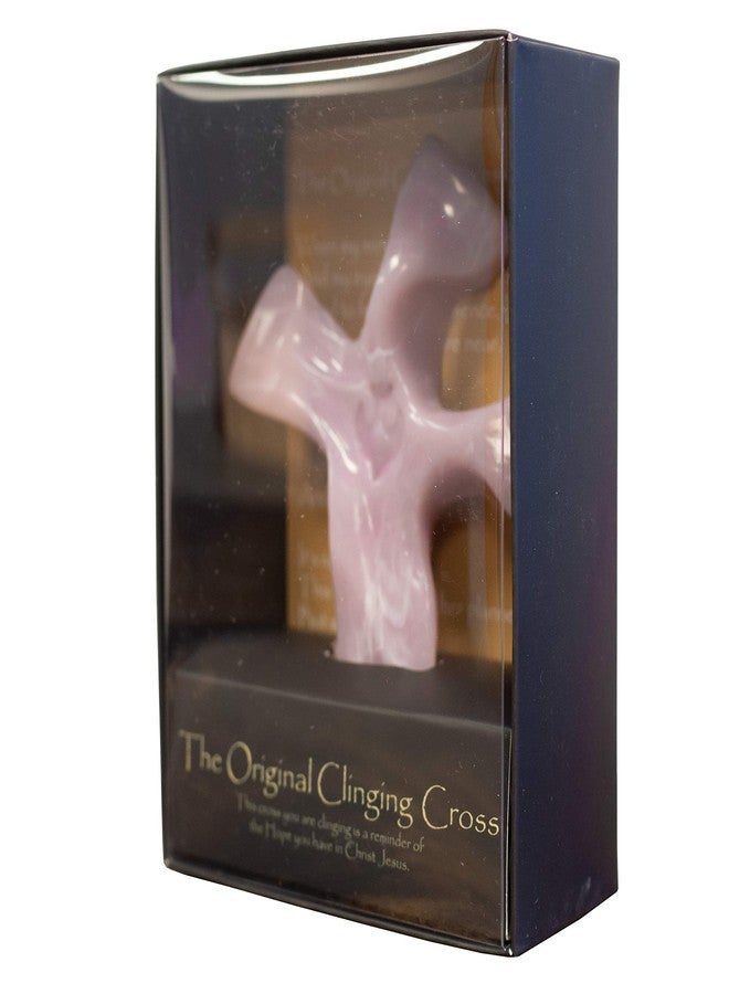 Clinging Cross صليب معلق أصلي 4 بوصات | لون ربيعي جديد! | بنفسجي فاتح جميل يشبه زهرة الفربين | من تصميم نوت سو بلين جين | مستلزمات منزلية مسيحية - Image 3