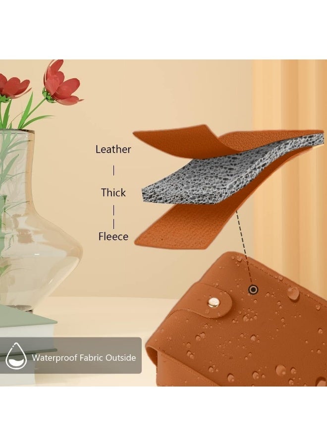 SUCITY Leather Tissue Box Cover, Tissue Box Holder for Living Room, Bedroom and Office, Office Desk Tissue Box Cover for Car (Brown) - Image 3