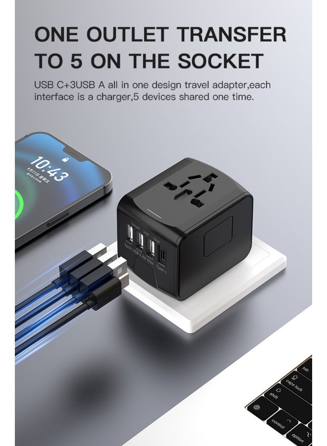 Multifunctional Travel Charger - Universal USB Type-C Adapter for Multiple Countries - Image 2