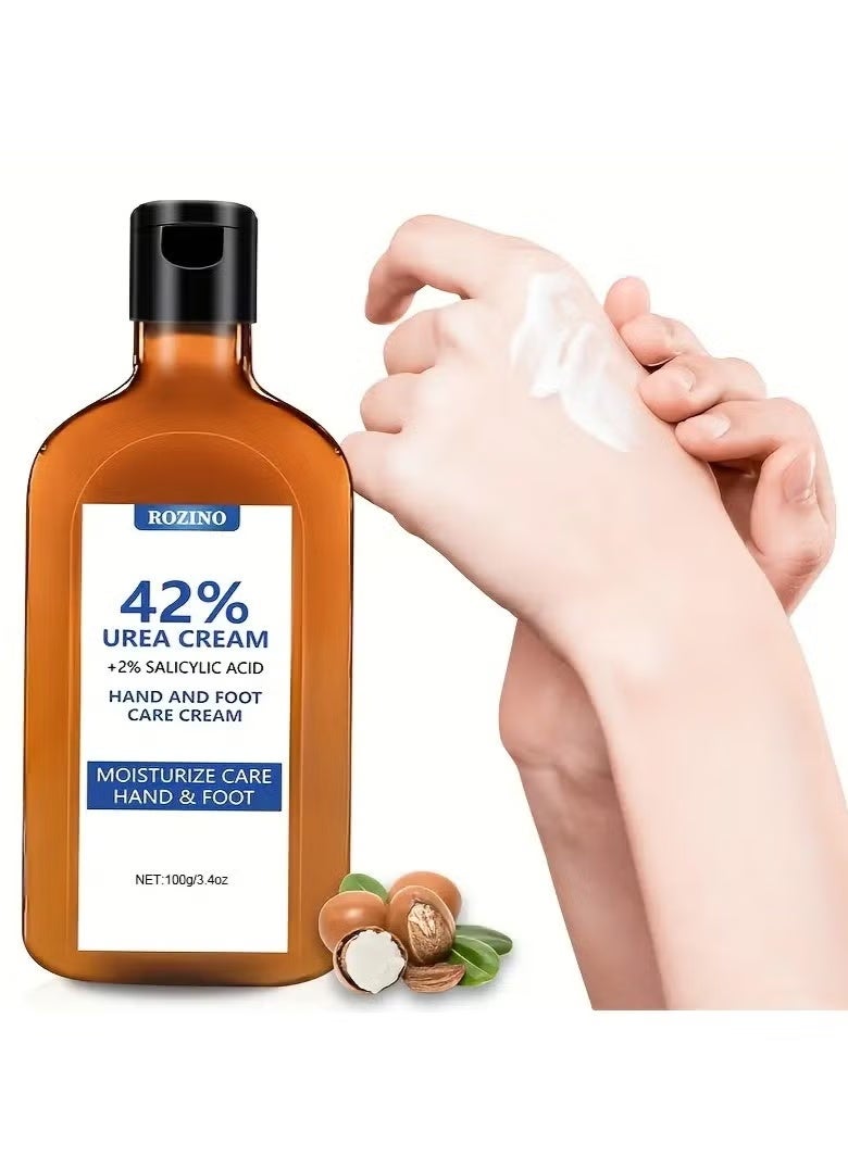 Rozino 42% Urea Cream with 2% Salicylic Acid - Intensive Moisturizing Hand&Foot Care, Softens Rough Skin&Prevents Cracking, , 100g (3.53fl.oz) Bottle with Honeycomb Texture Imagery - Image 3