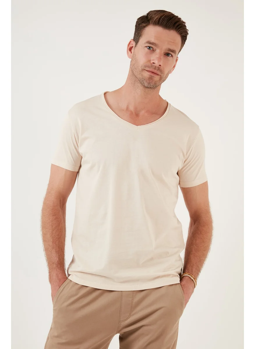 بوراتي Cotton Slim Fit V-Neck Basic T Shirt Men's T Shirt 5412001