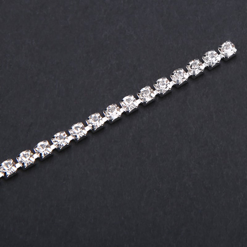 SS16 5yard/roll Crystal Rhinestone Chain DIY Fashion Close Cup Chain Silver Apparel Accessories - Image 3
