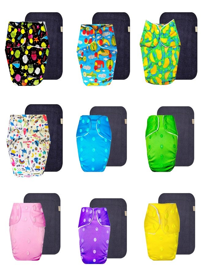 حفاضات قماشية فاخرة من دمبلدو مع حشوة رمادية (عبوة من 9 قطع) | ملائمة ومريحة | تسمح بمرور الهواء | مناسبة للسفر | ضرورية للاستخدام اليومي | من 3 أشهر إلى 3 سنوات | للجنسين - Image 1