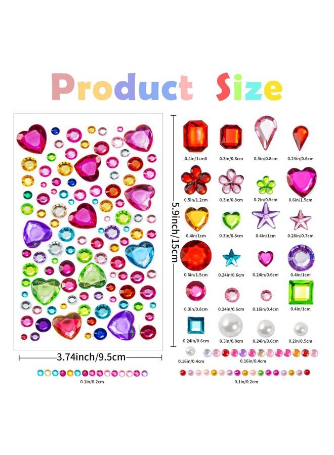 DOCLWF Gem Stickers Jewels for Crafts - Self Adhesive Rhinestone Jewel Stickers - Image 2