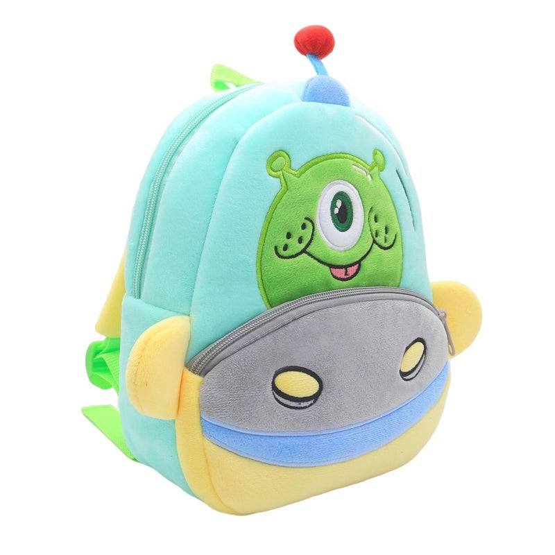 Plush Kids Backpack, UFO Space Design, Soft Lightweight School Bag for Toddlers and Preschool Kids - Image 4