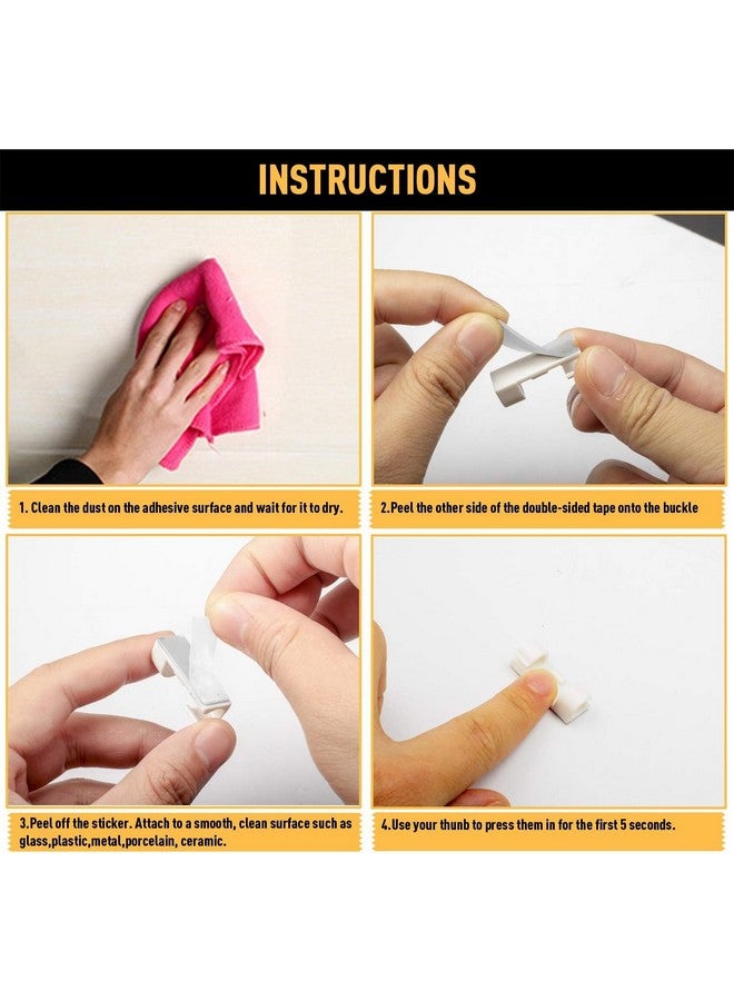 INOVERA (LABEL) 10 Pieces Wire Organizer Cable Management Clip Desktop Cord Hook with 3M Adhesive Foam (White) - Image 5