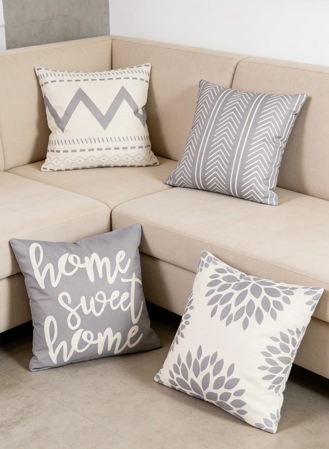 VINNYSEN 4 Pack Linen Throw Pillow Covers 18x18 Inch (45x45cm), Square Decorative Sofa Pillowcase Set for Couch Living Room Bed Car, Cushion Case Shells (Excluding Pillow Core Insert) - Image 3