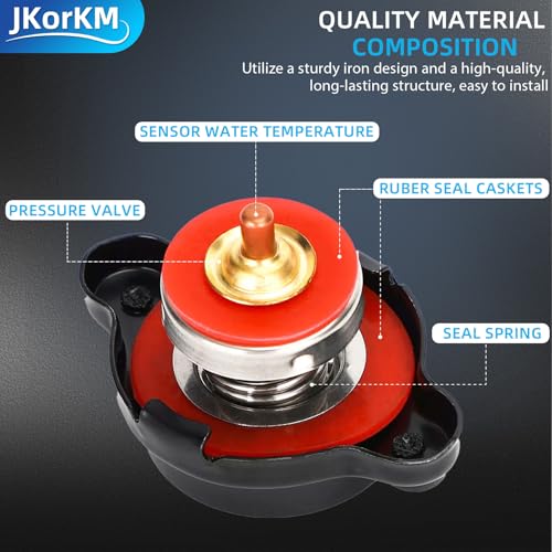 JkorkM غطاء رادياتير عالي الضغط JkorkM مقياس درجة الحرارة 1.8 بار 25.6Psi مناسب لدراجات هوندا وكاواساكي وسوزوكي وهوسكفارنا وياماها - Image 5