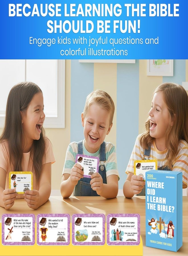 QUOKKA 300 Engaging Bible Trivia Card Questions - Fun Bible Games for Kids and Families to Learn About Scripture - Christian Games for Sunday School, Homeschool, and Family Bible Study - Image 3