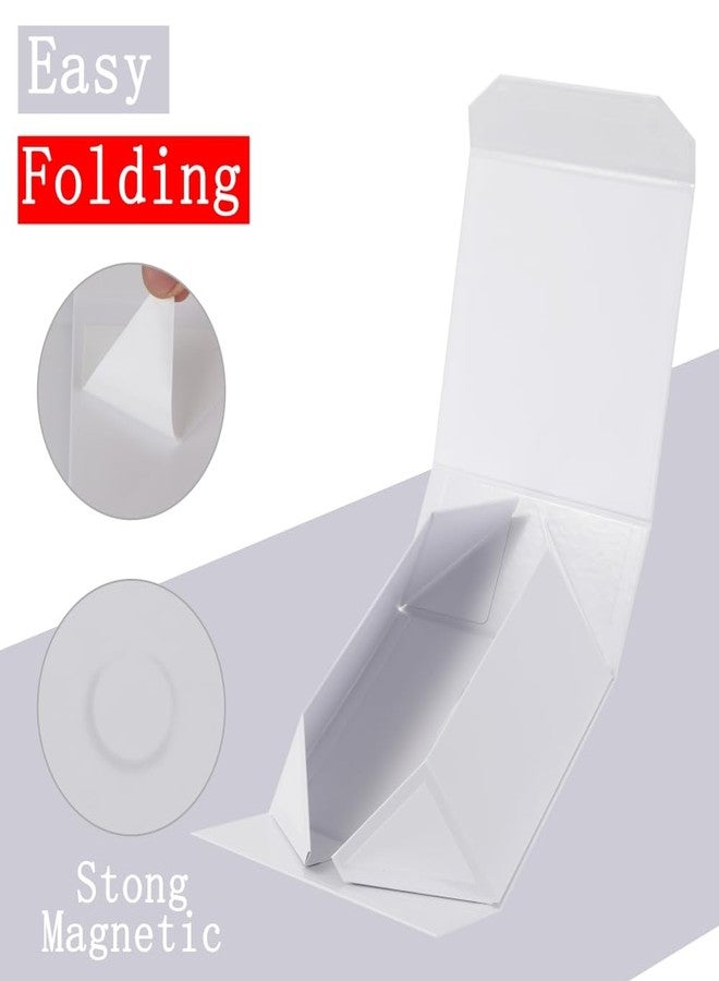 PACKGILO علبة هدايا بيضاء كبيرة من PACKGILO، قطعة واحدة، مقاس 13×11×5.3 بوصة، علبة هدايا سوداء كبيرة، علبة هدايا مغناطيسية كبيرة مع ورق مجعد، علبة هدايا بيضاء كبيرة مع ورق ممزق، علب هدايا فاخرة بأغطية للهدايا - Image 5