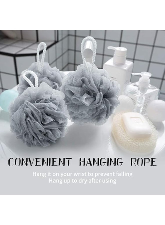 إسفنجة استحمام من الليفة لغسل الجسم وتنظيفه وتقشيره، وإكسسوار استحمام خفيف الوزن وناعم للغاية، وفرشاة رغوية للرجال والنساء (عبوة من 3 ألوان عشوائية) - Image 4